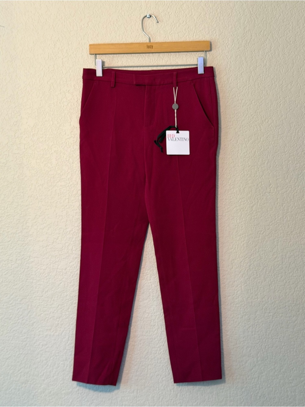 RED Valentino Women's Slim Tapered Pants in Deep Burgundy